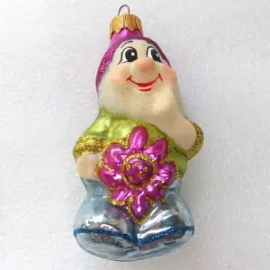 Ukrainian Glass Christmas Ornament Gnome