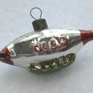 Antique Vintage USSR Glass Christmas Ornament Dirigible