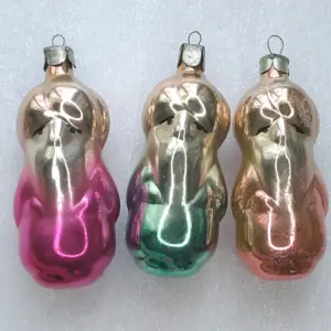 Set of 3 Antique Vintage USSR Glass Christmas Ornament Olders