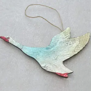 Vintage Cardboard Dresden Christmas Ornament Swan