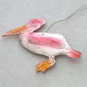 Vintage Cardboard Dresden Christmas Ornament Pelican