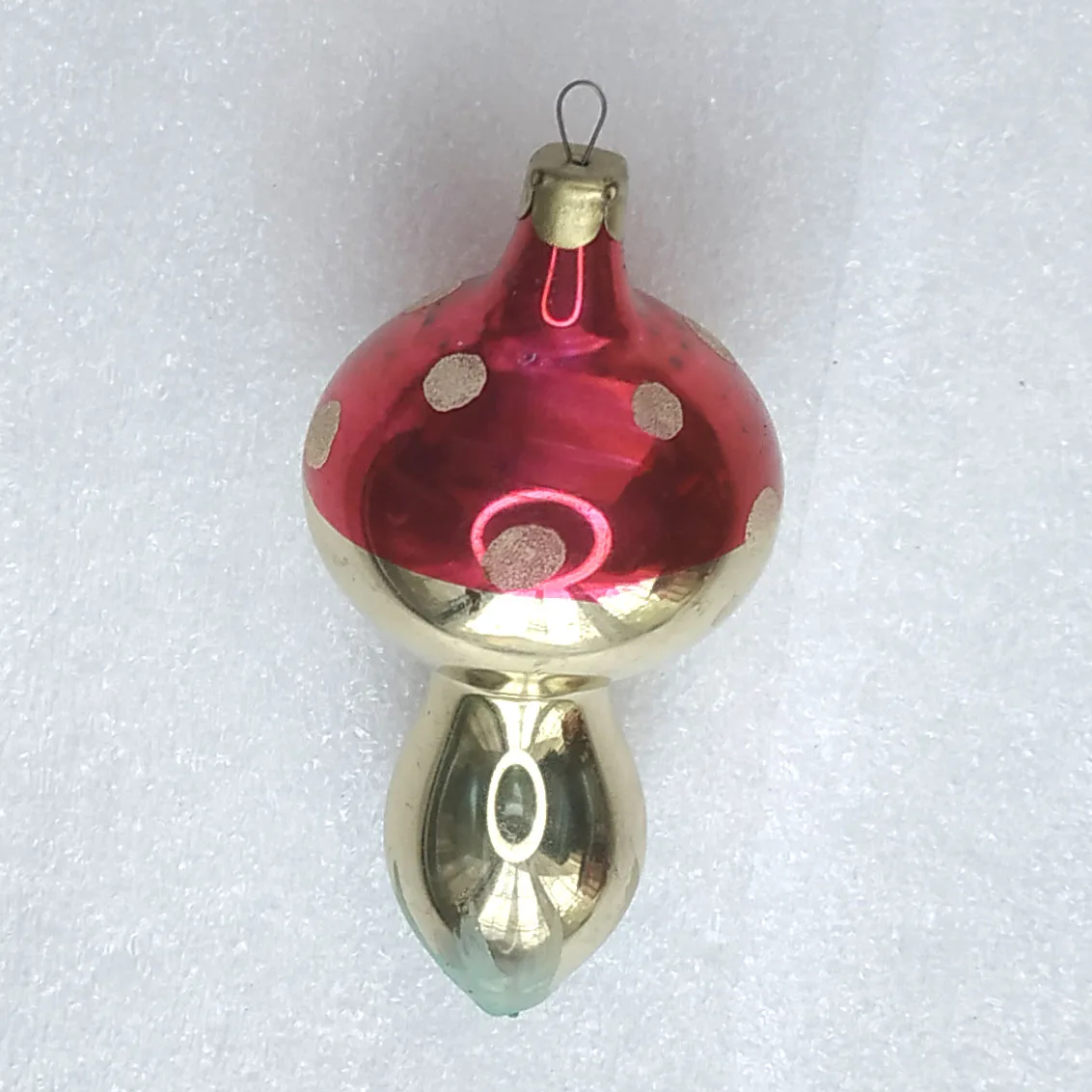 Antique Vintage Glass USSR Christmas Ornament Mushroom