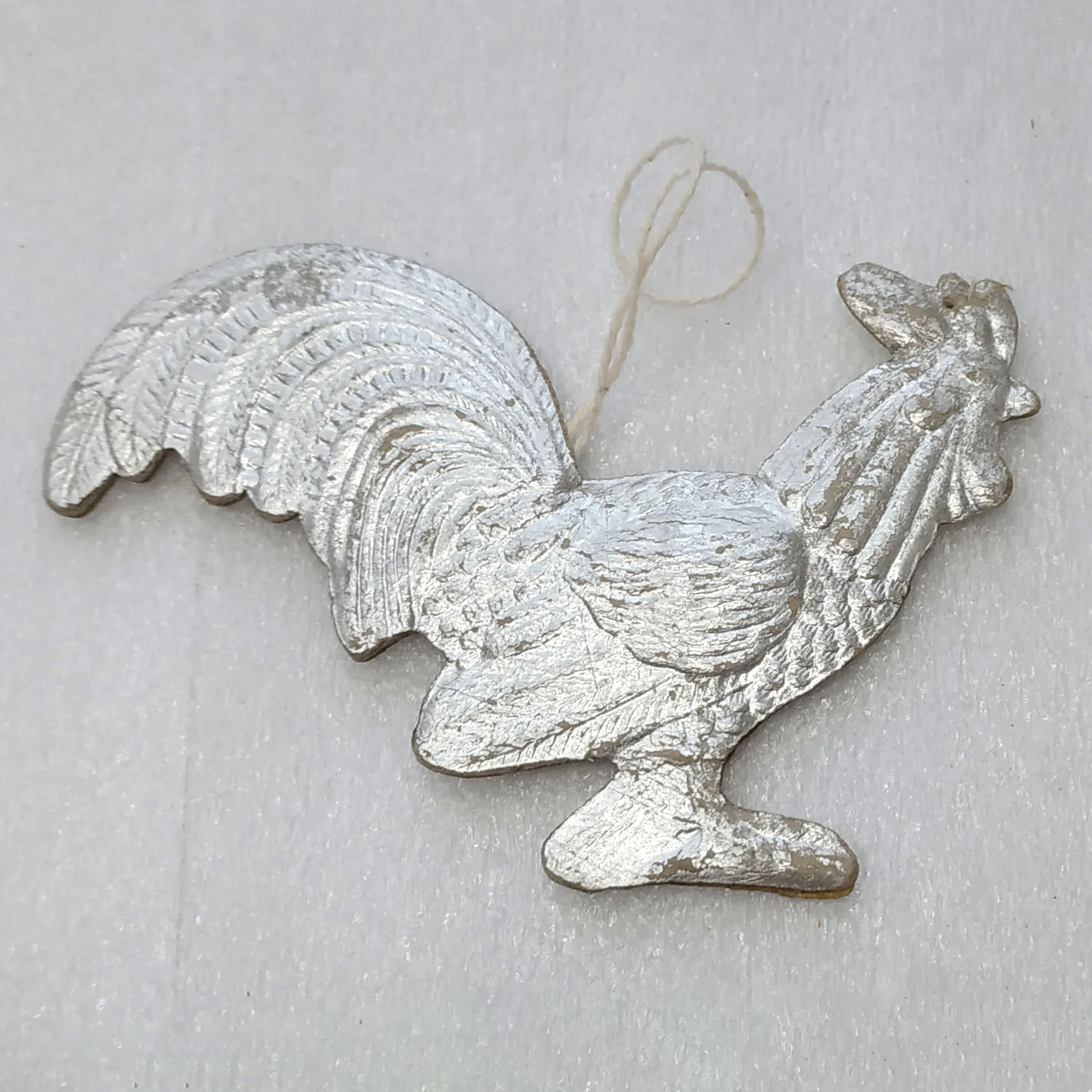 Antique Vintage USSR Christmas Cardboard Dresden Ornament Rooster