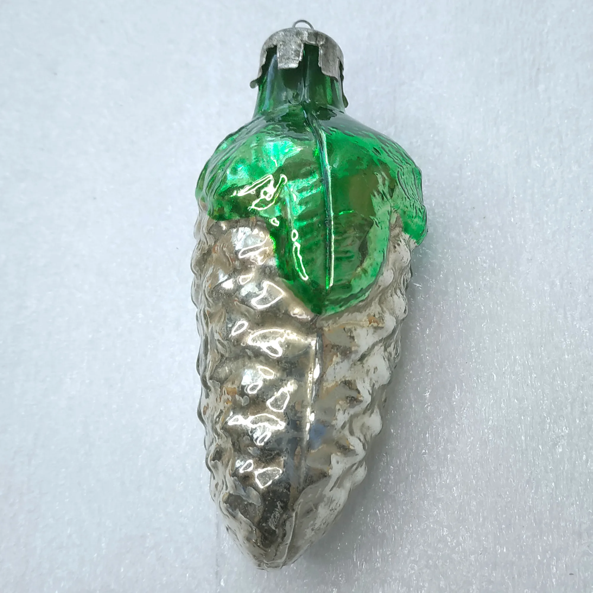 Antique Vintage USSR Mercury Glass Christmas Ornament Pinecone