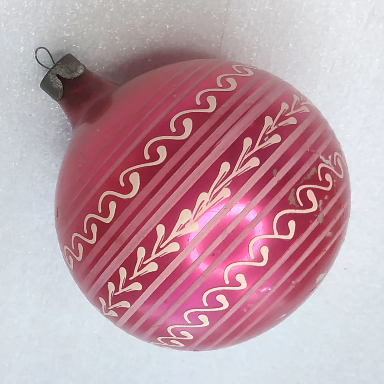 Antique Vintage USSR Glass Christmas Ornament Ball