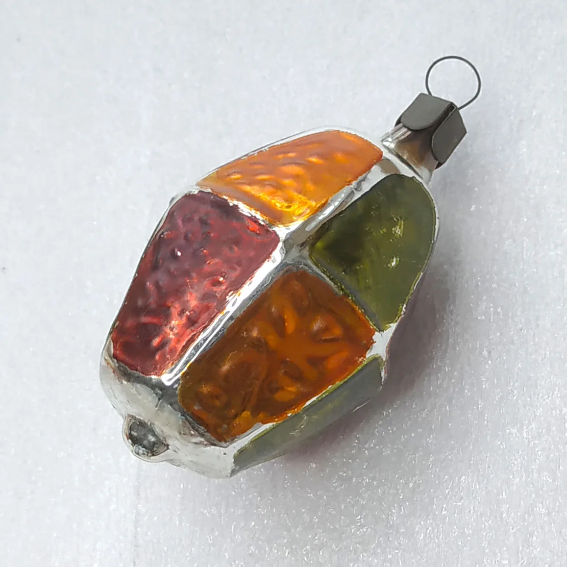 Antique Vintage Russian Mercury Glass Christmas Ornament Lantern