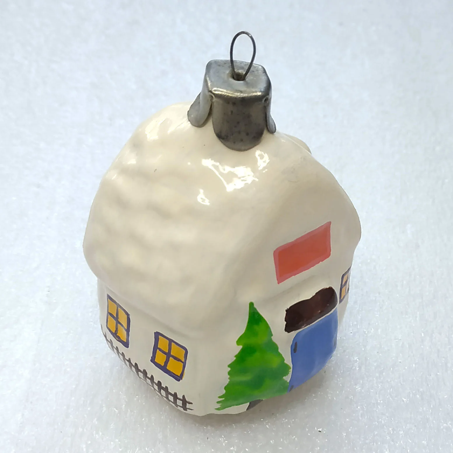 Antique Vintage Glass Christmas Ornament USSR Old House