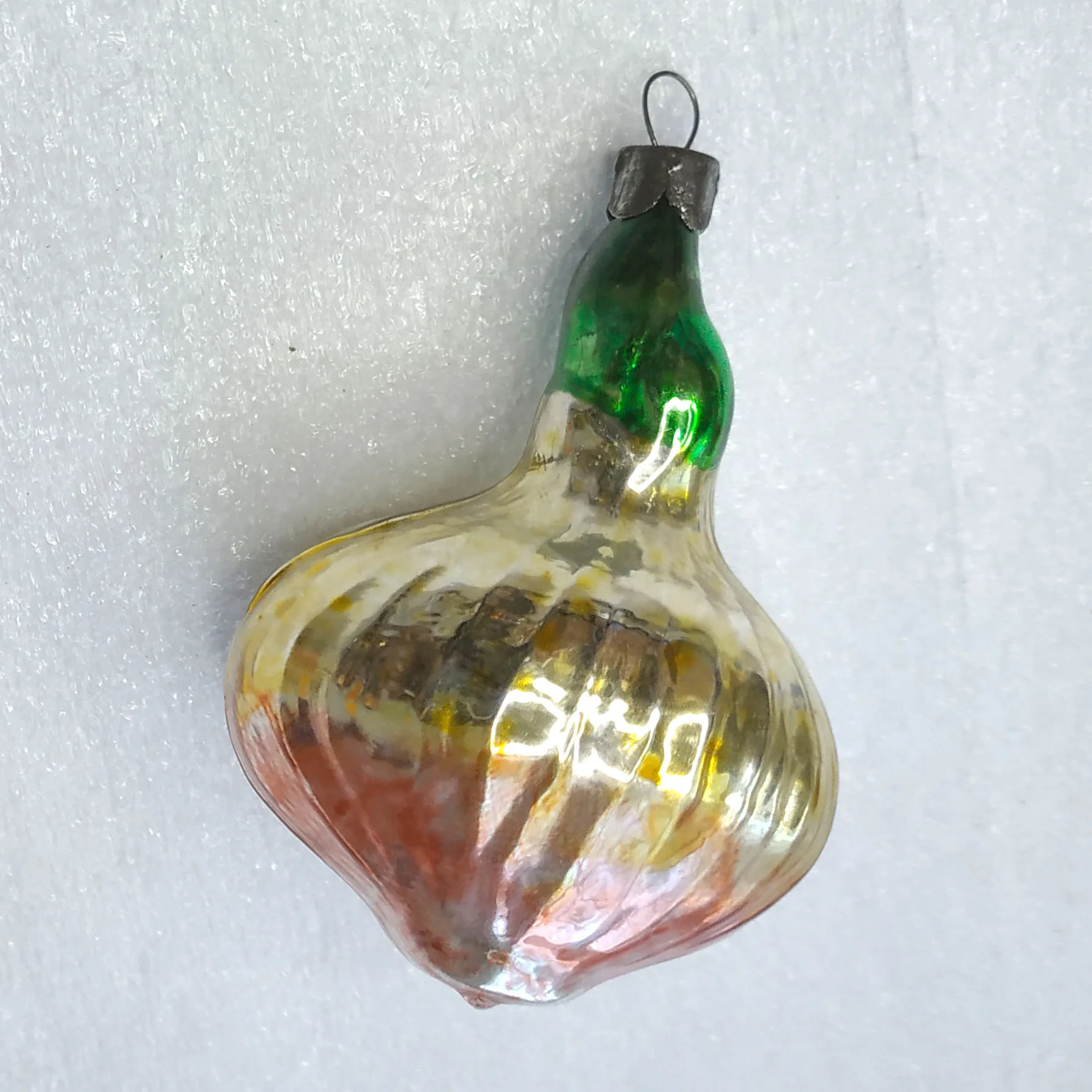 Antique Vintage Russian Mercury Glass Christmas Ornament Onion