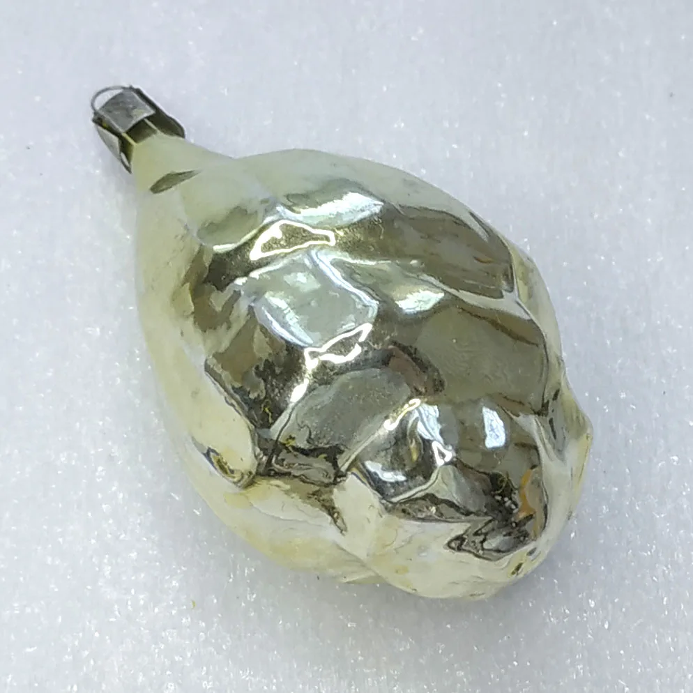 Antique Vintage USSR Silver Glass Christmas Ornament Shell