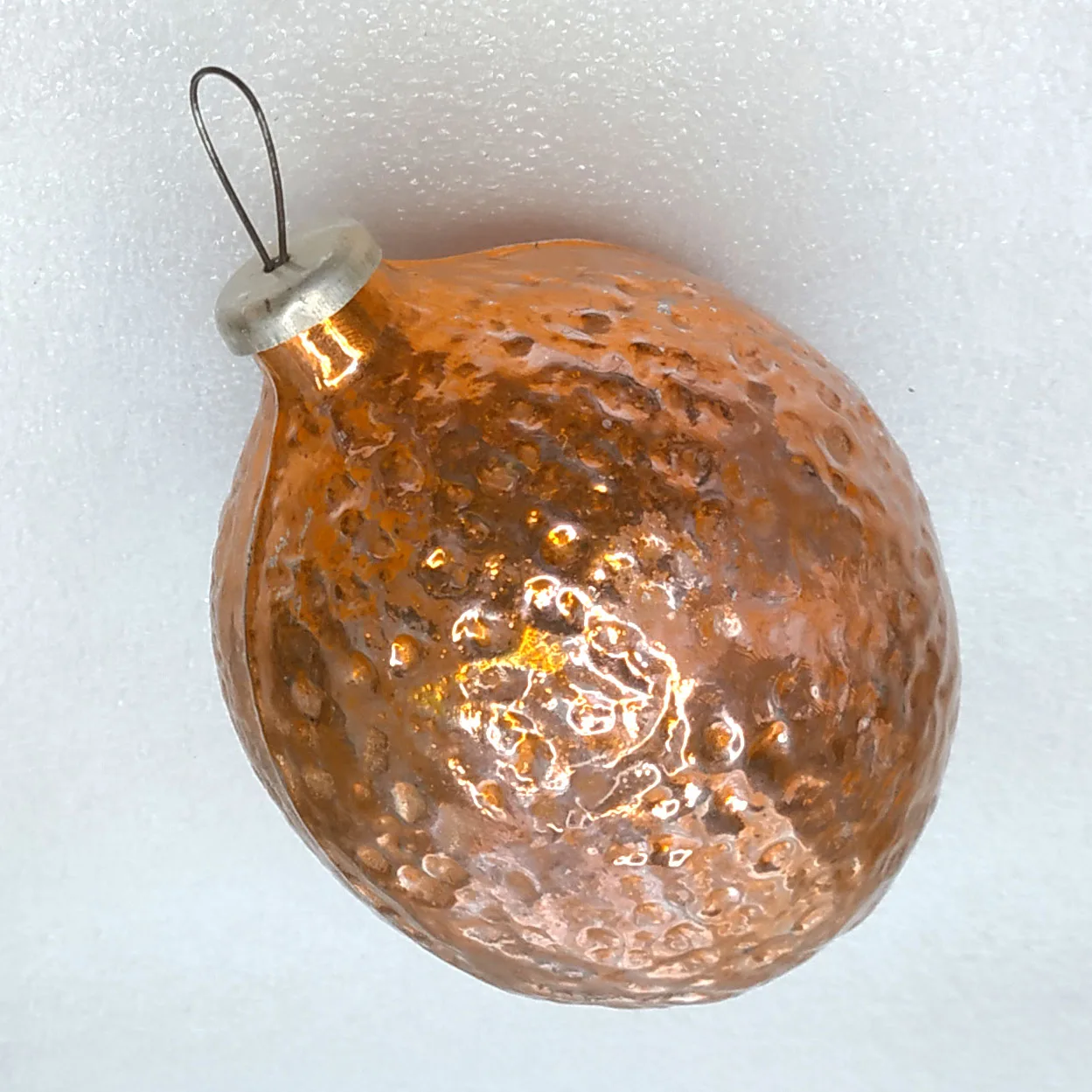 Huge Vintage Glass Christmas Ornament Antique Russian Orange