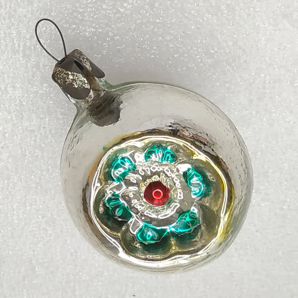 Vintage Mercury Glass Christmas Ornament Antique USSR Lantern