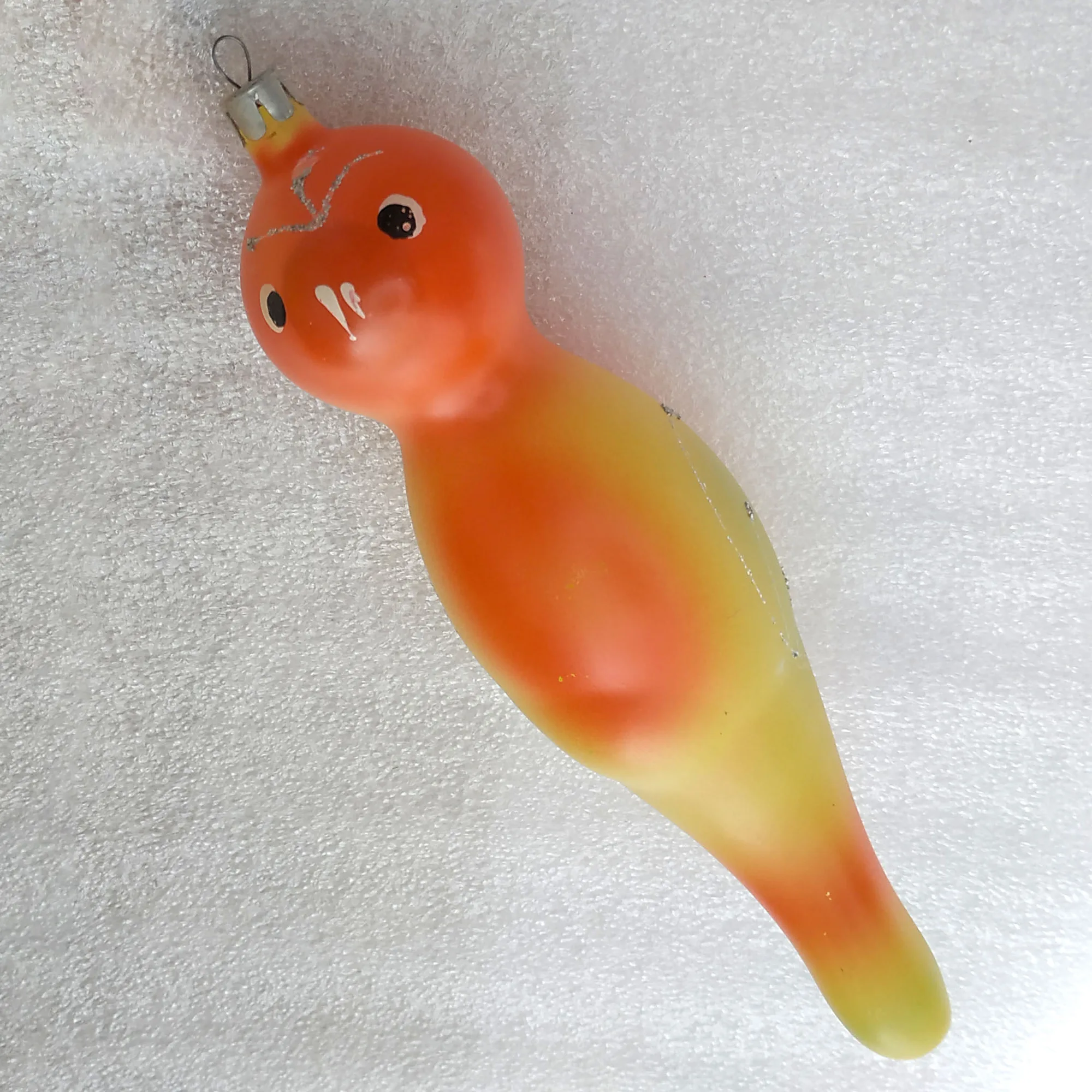 Vintage Glass Christmas Ornament Antique USSR Big Parrot