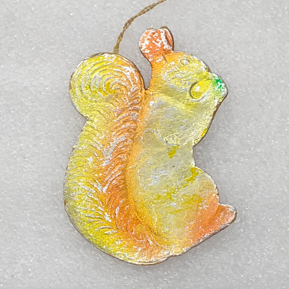 Antique Vintage Cardboard Dresden Christmas Ornament Squirrel