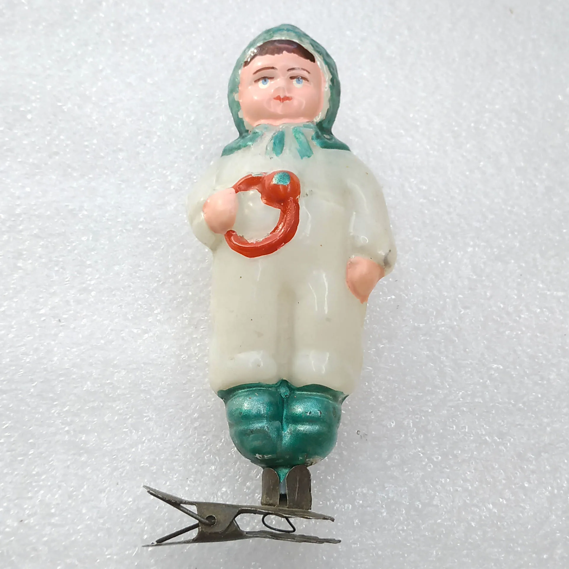 Antique Vintage Glass USSR Christmas Ornament Baby
