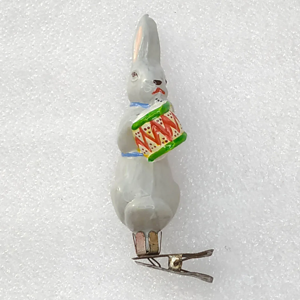 Antique Vintage Glass USSR Christmas Ornament Hare