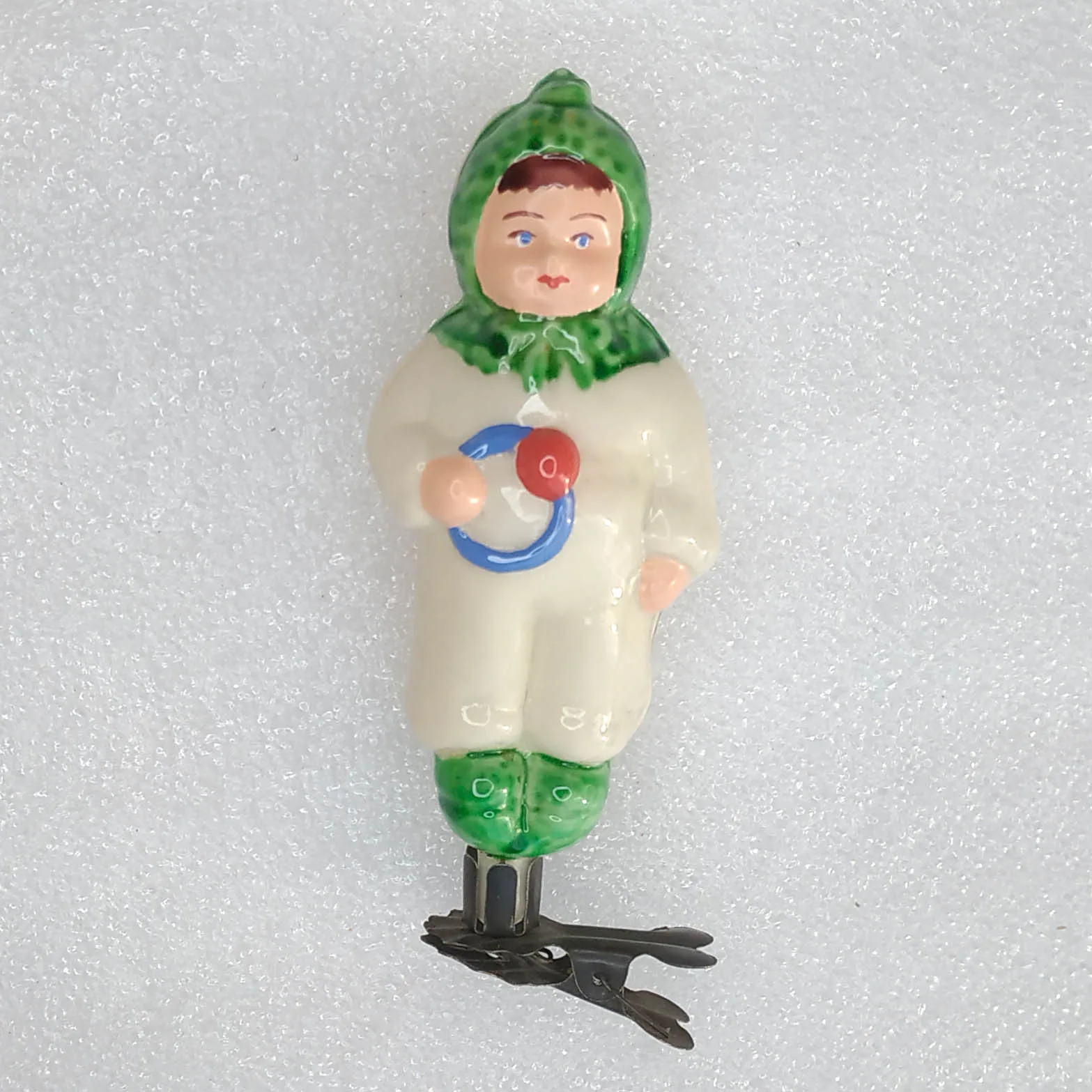 Antique Vintage Glass USSR Christmas Ornament Baby