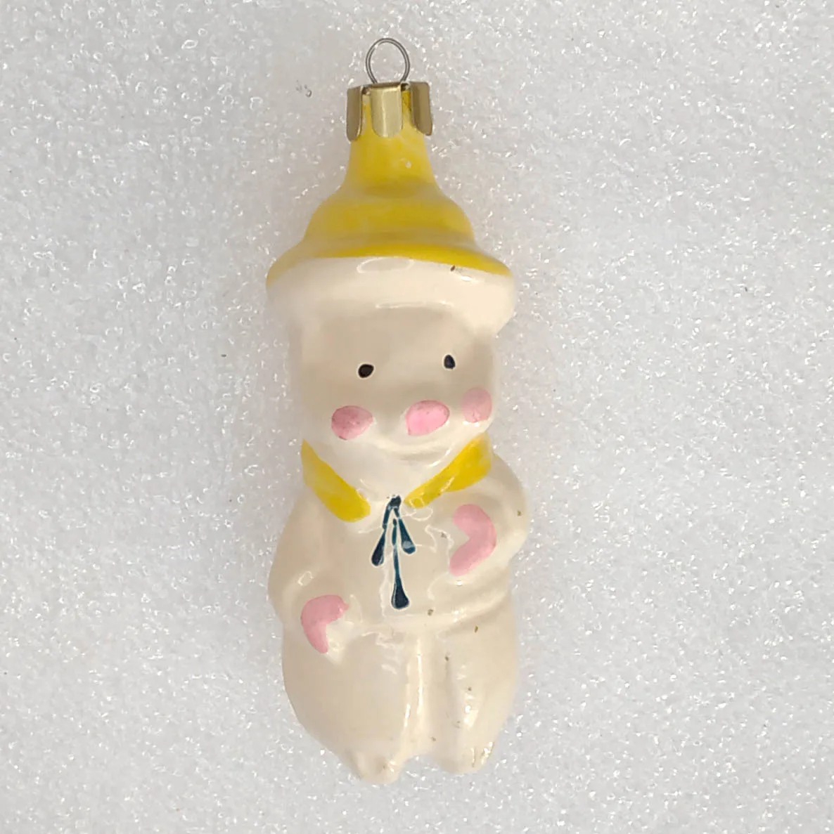 Antique Vintage Russian Glass Christmas Ornament Piglet