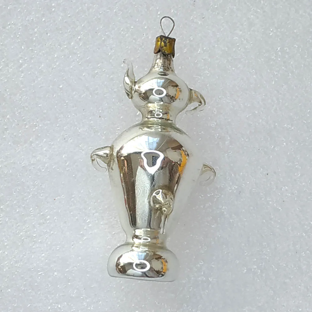 Antique Vintage Glass USSR Christmas Ornament Tree Decorations Samovar