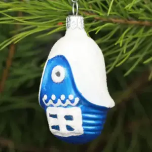 Ukrainian Glass Christmas Ornament House