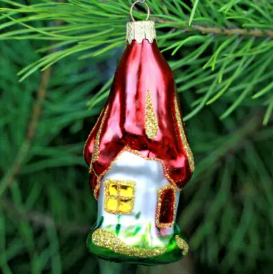 Ukrainian Glass Christmas Ornament House