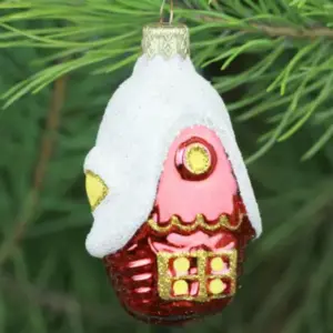 Ukrainian Glass Christmas Ornament House