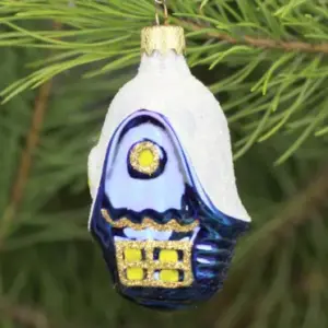 Ukrainian Glass Christmas Ornament House