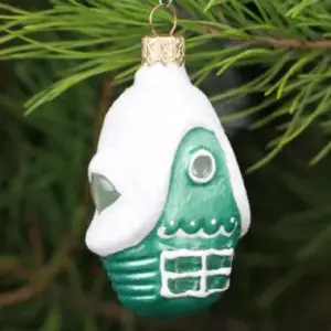 Ukrainian Glass Christmas Ornament House