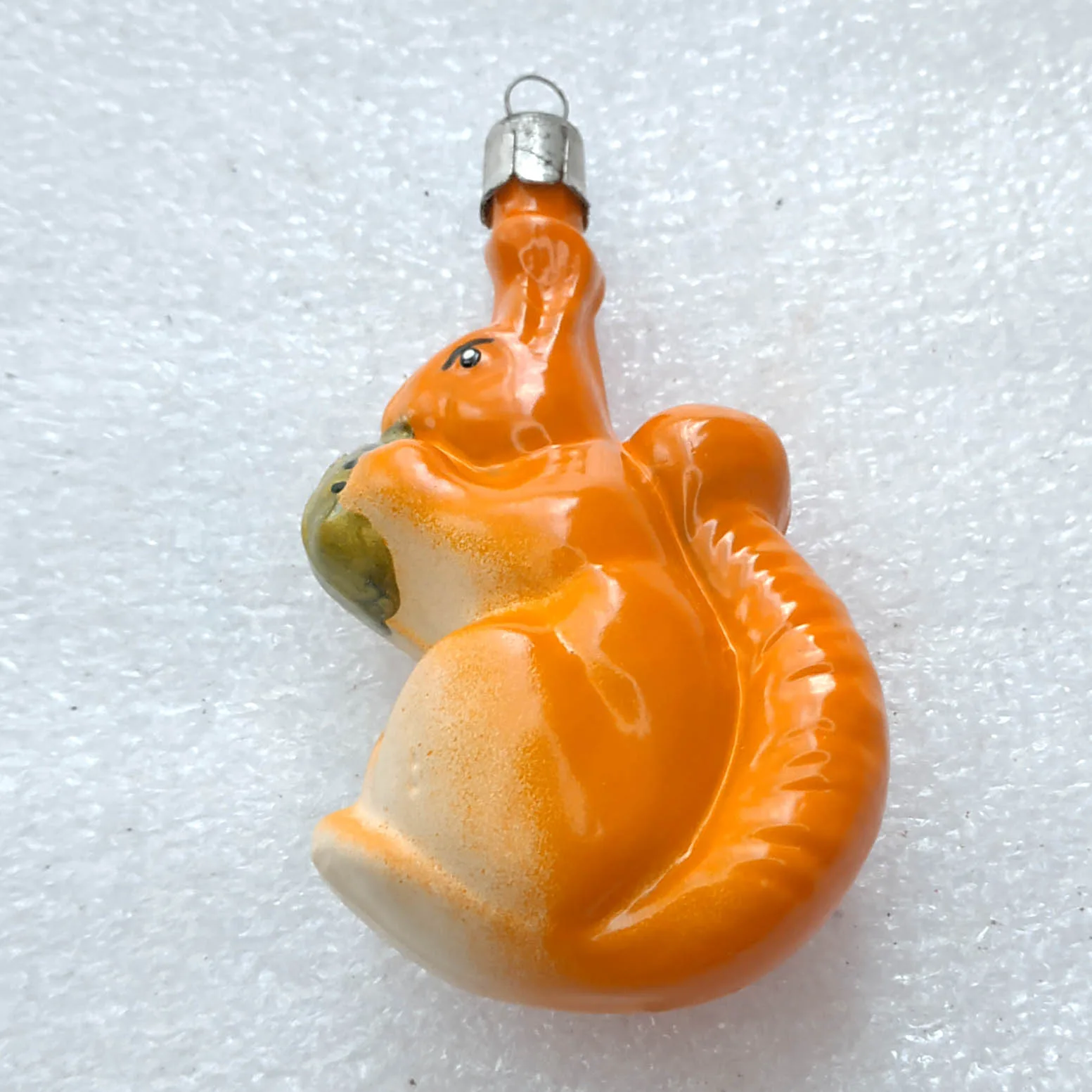 Vintage Christmas Glass Ornament Squirrel Tree USSR Antique