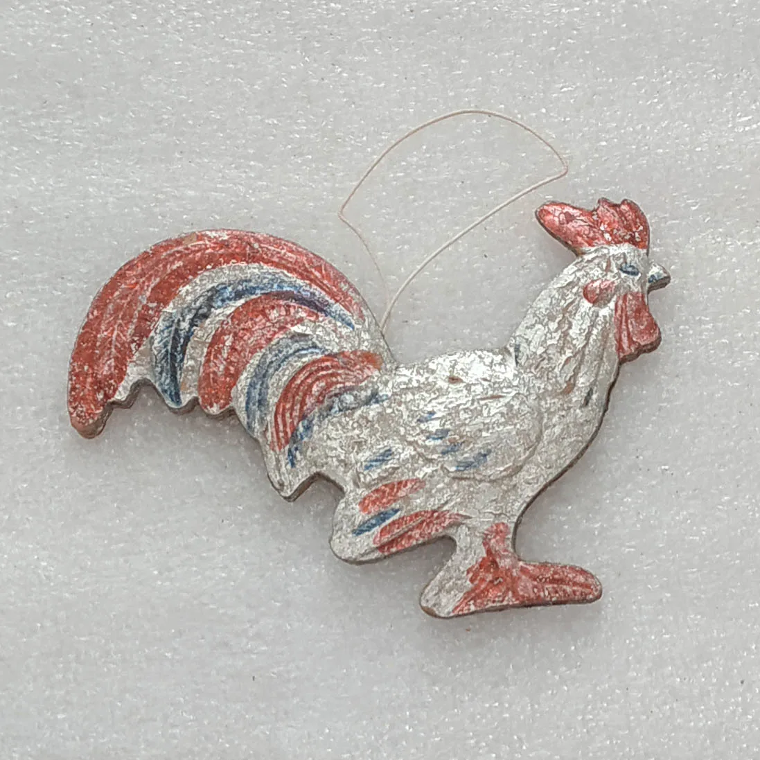 Vintage Christmas Ornament Cardboard Tree Dresden Antique Decor Rooster