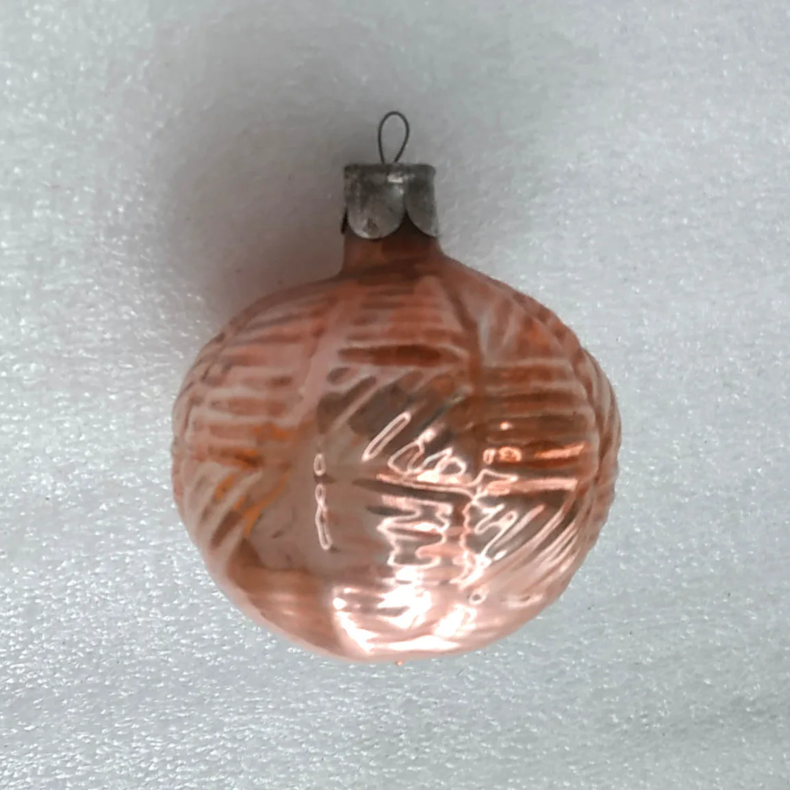 Vintage Silver Glass USSR Christmas Antique Ornament Decor Ball