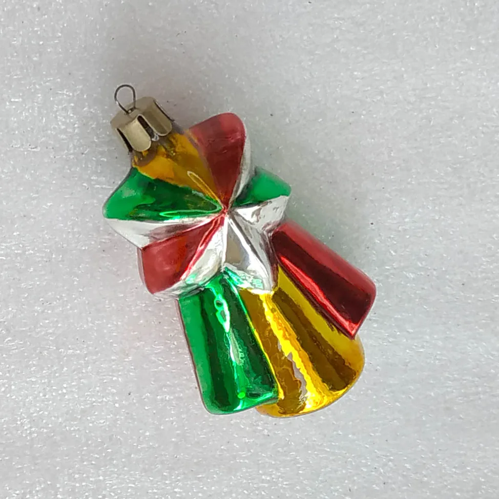 Vintage Christmas Silver Glass Ornament Tree USSR Antique