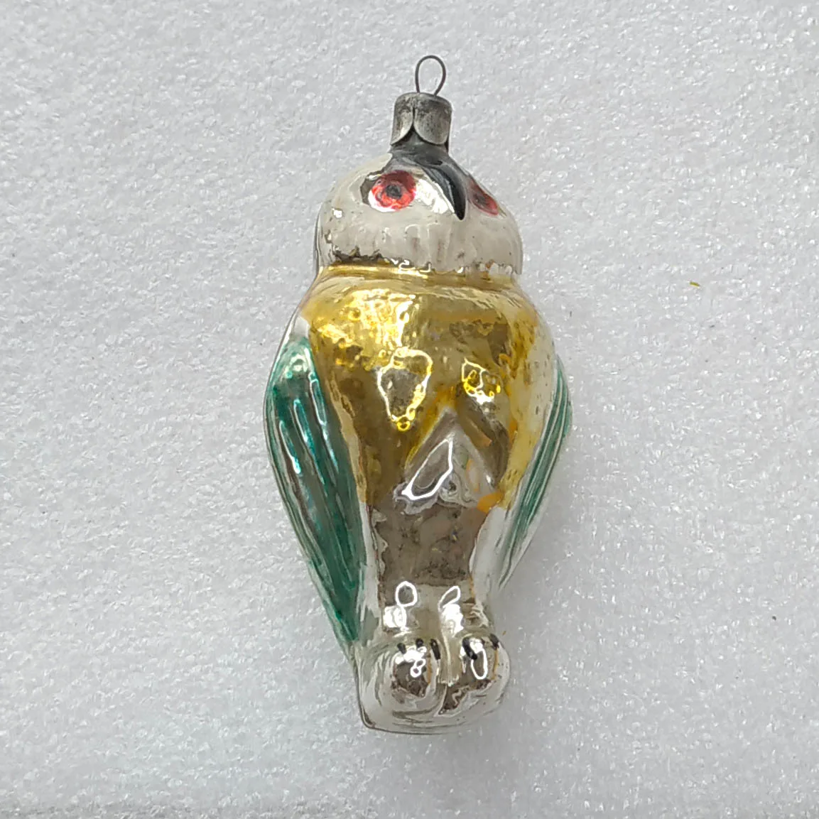 Vintage Mercury Glass Christmas Ornament Tree Decor Old Owl