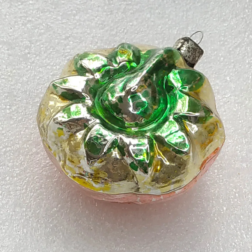 Vintage Mercury Glass Christmas Ornament USSR Tree Decor Sunflower
