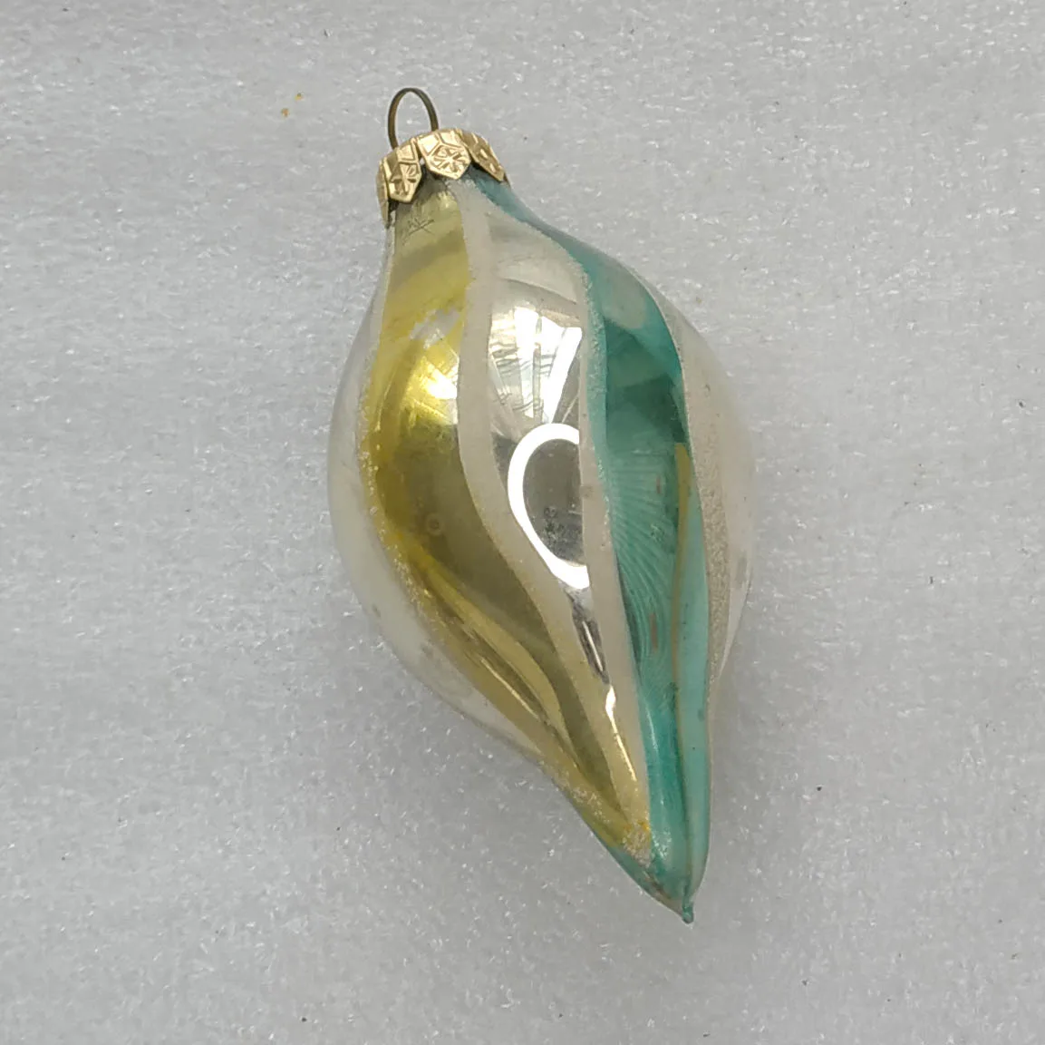 Antique Vintage Silver Glass USSR Christmas Ornament Cone