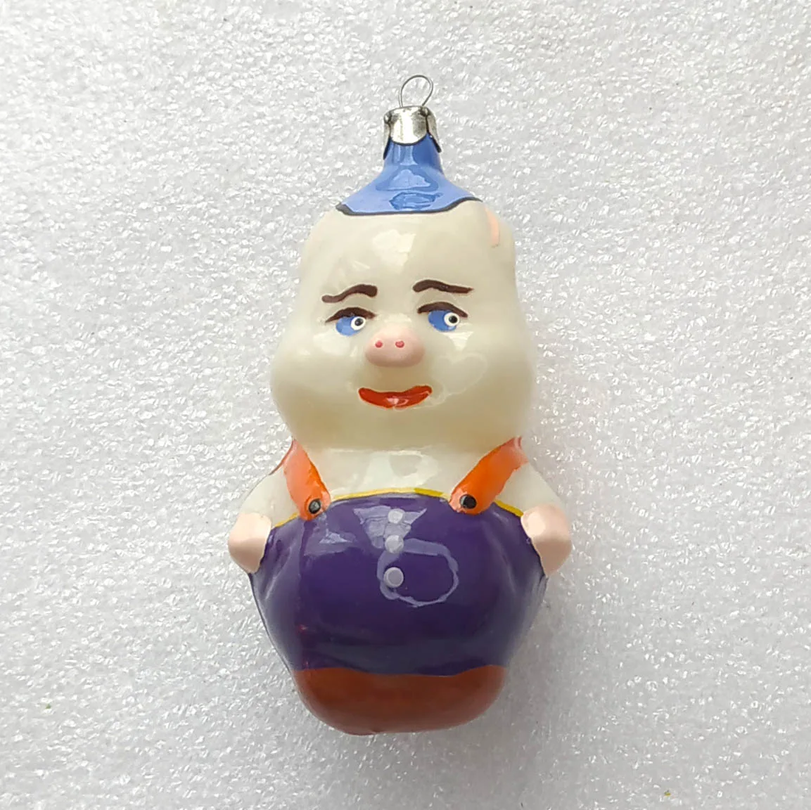 Antique Vintage Glass USSR Christmas Ornament Piglet