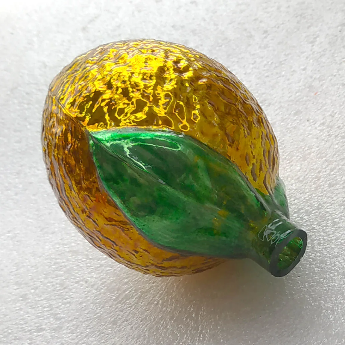 Huge Vintage Silver Glass Christmas Ornament USSR Antique Lemon