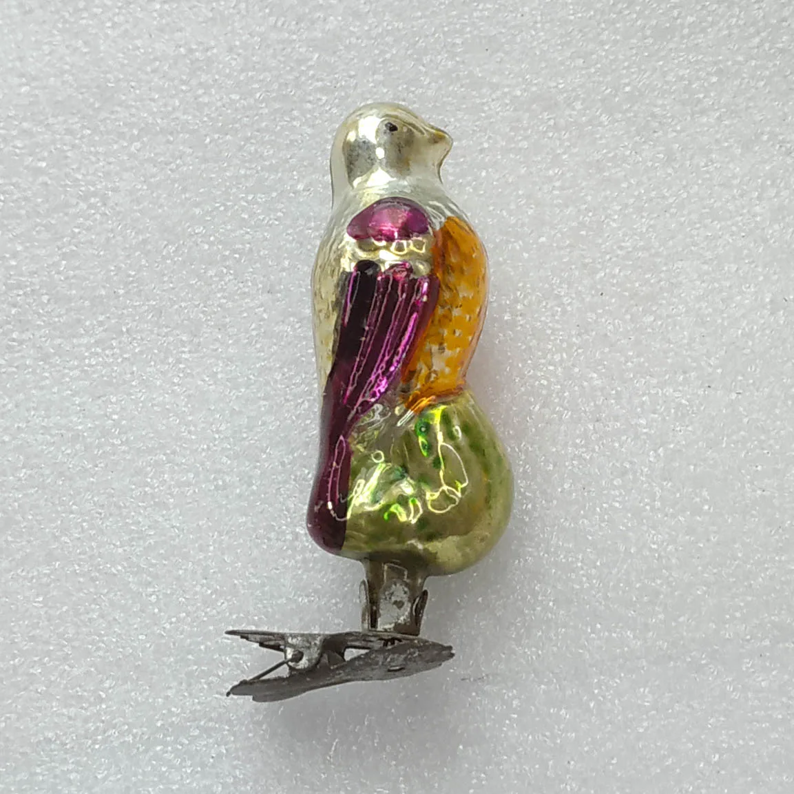 Vintage Mercury Glass Christmas Ornament USSR Antique Tree Toy Decor Bird