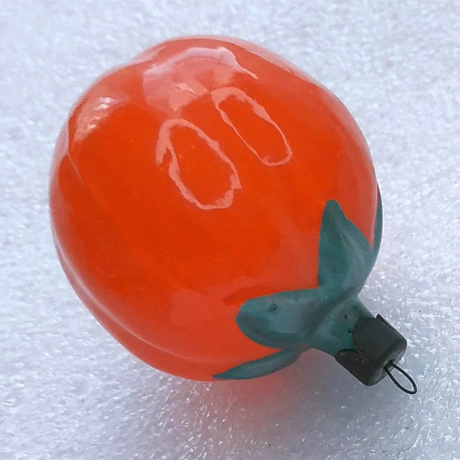 Vintage Glass USSR Christmas Antique Ornament Decor Old Tomato