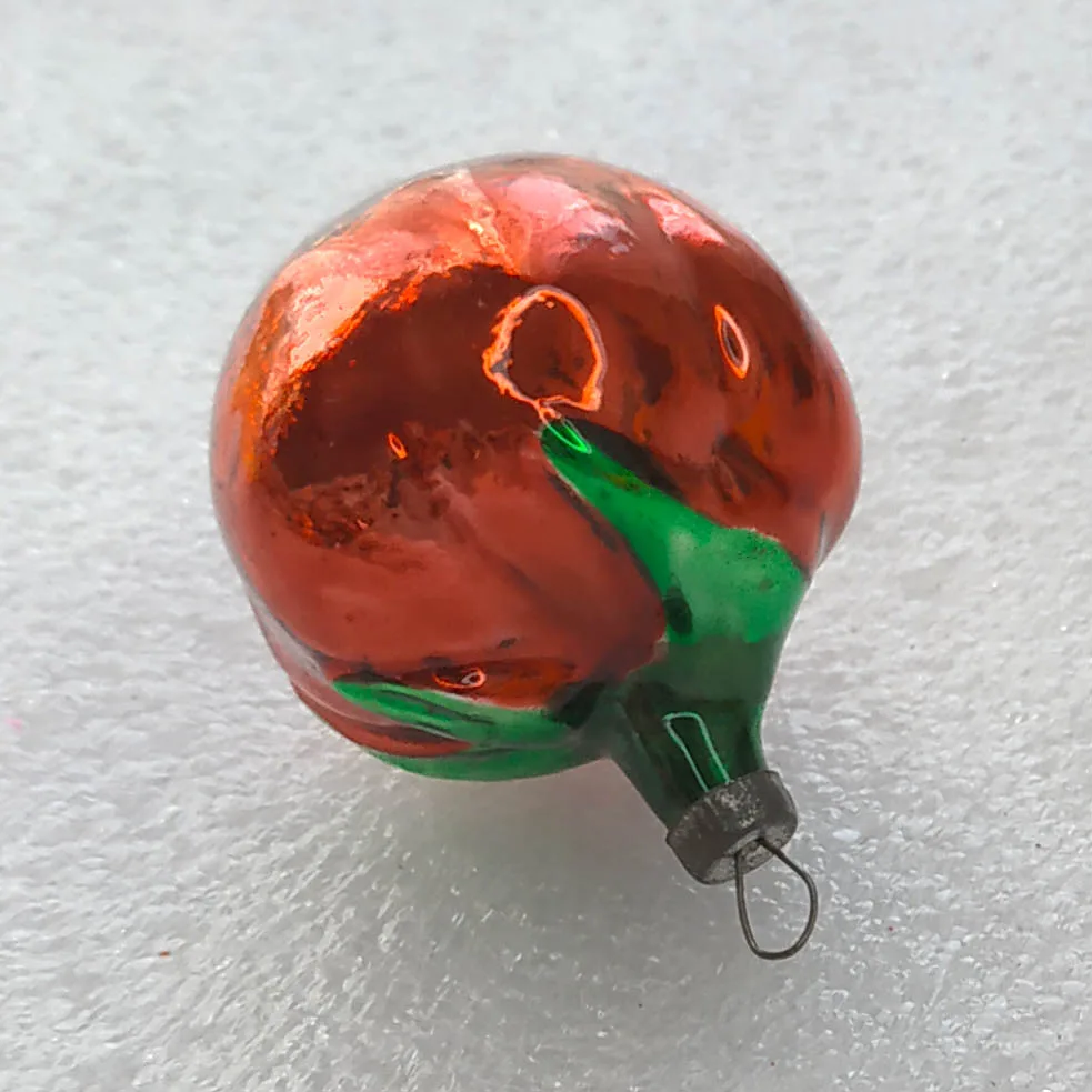 Vintage Mercury Glass USSR Christmas Antique Ornament Tomato