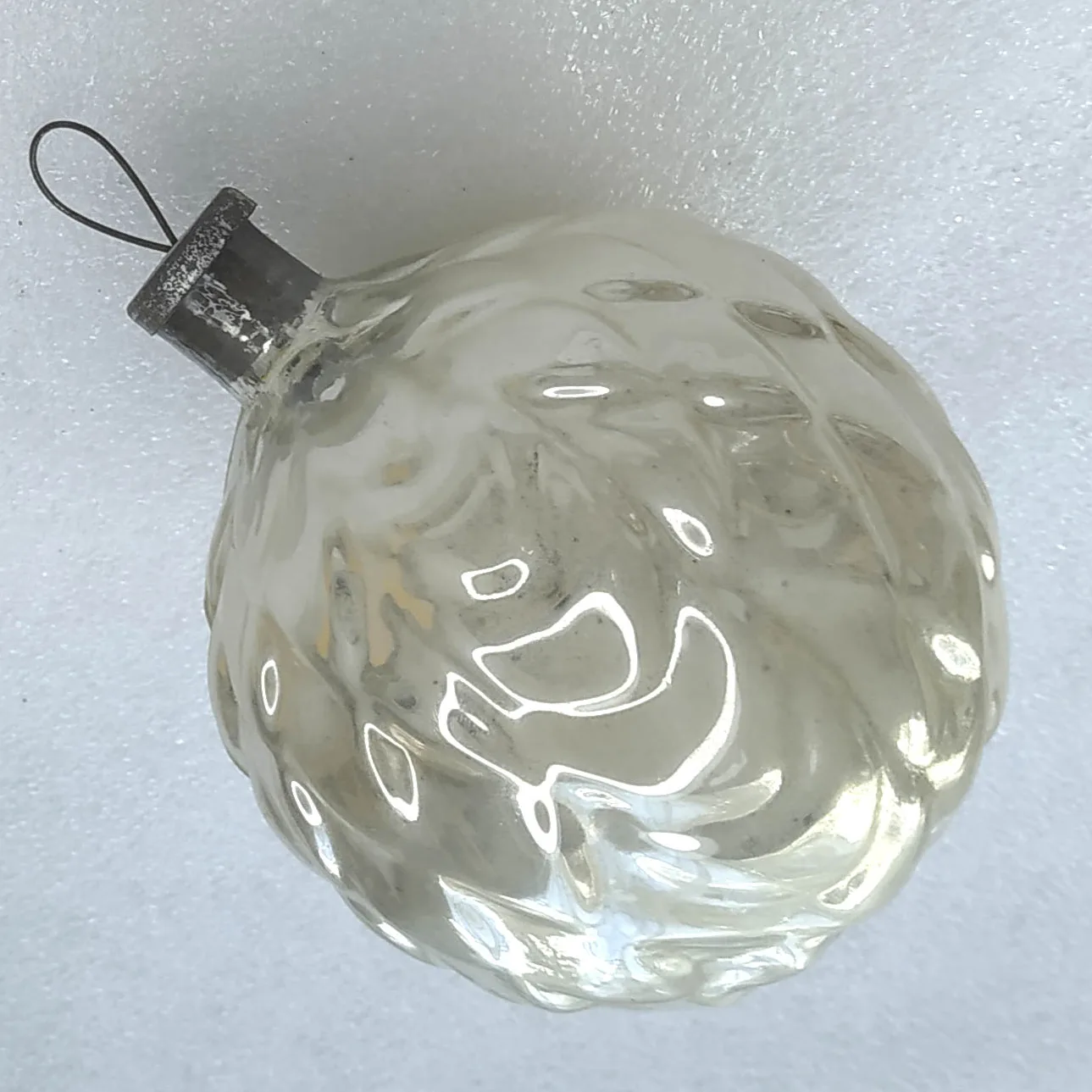 Vintage Christmas Mercury Glass Ornament USSR Antique Big Hop