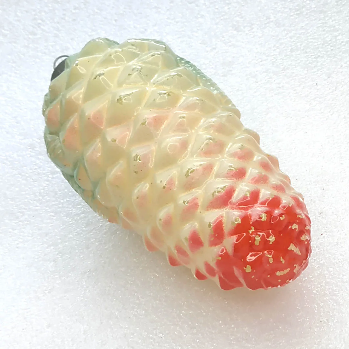 Vintage Christmas Glass Ornament USSR Antique Huge Pinecone