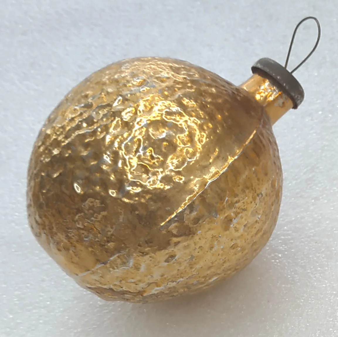 Vintage Christmas Mercury Glass Ornament USSR Antique Orange