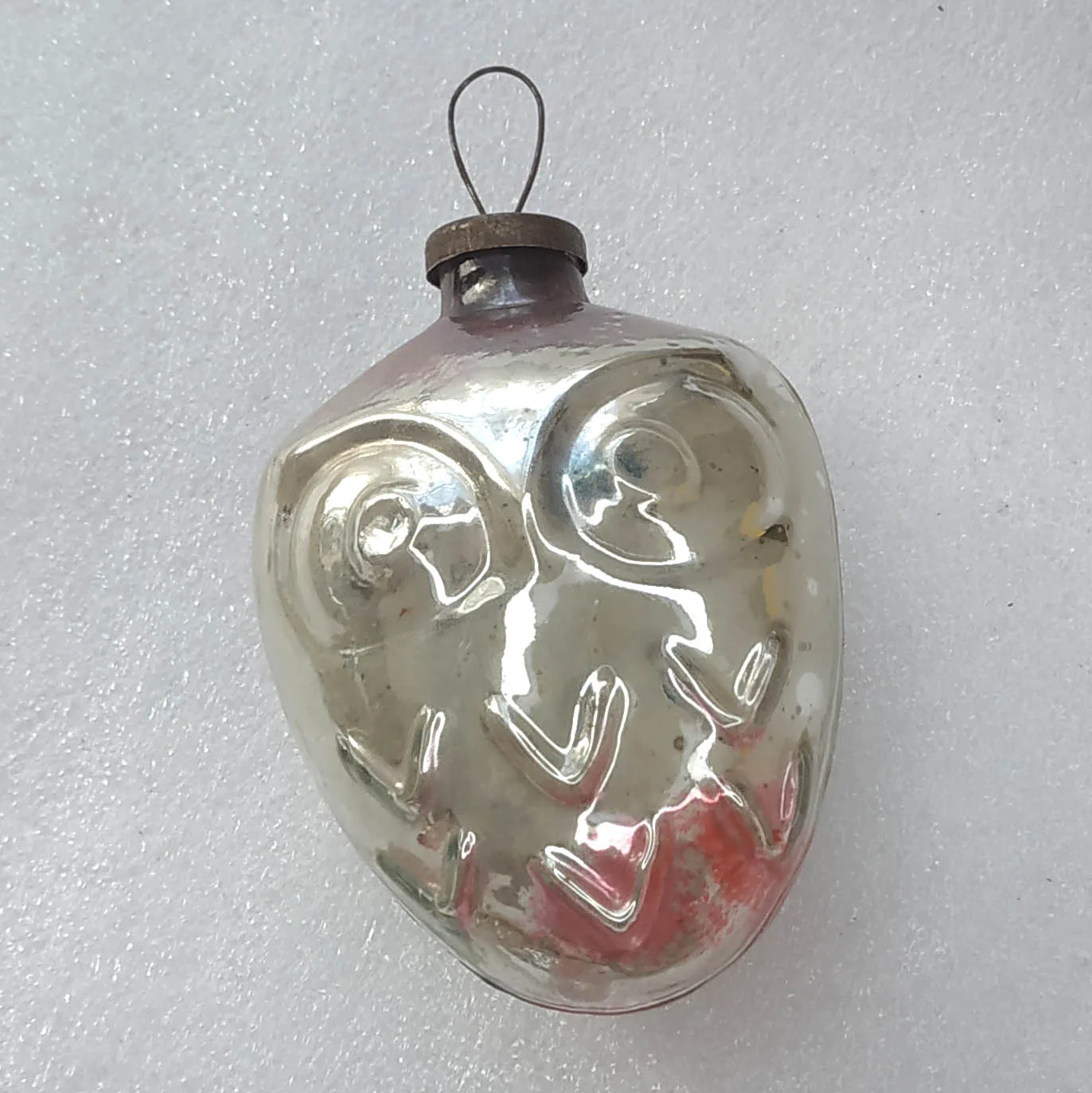 Vintage Christmas Mercury Glass Ornament USSR Antique Huge Owl