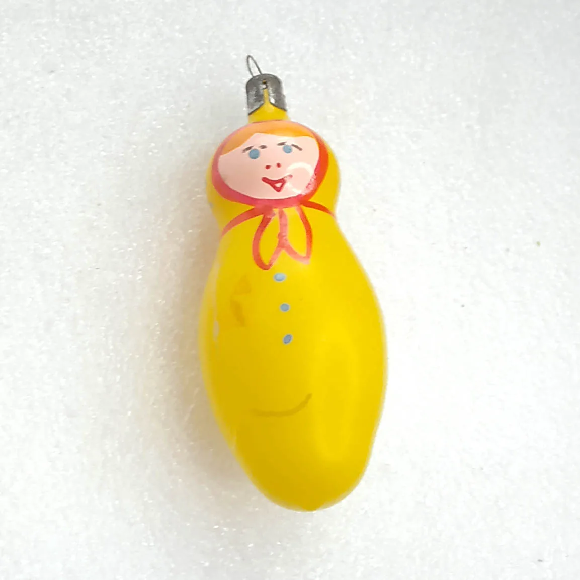Vintage Christmas Glass Ornament USSR Antique Toy Nesting Doll