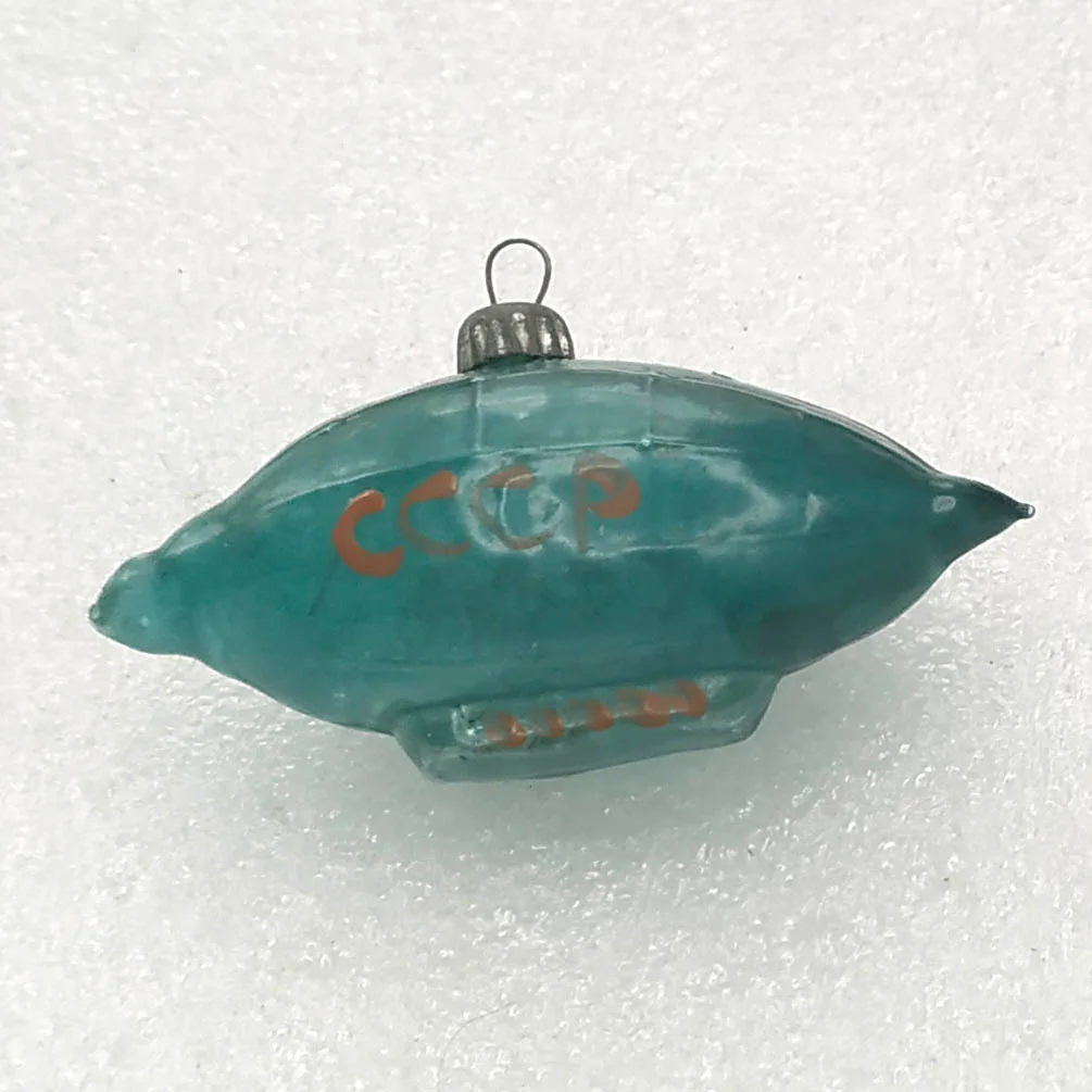 Vintage Christmas Glass Ornament USSR Antique Toy Decor Dirigible