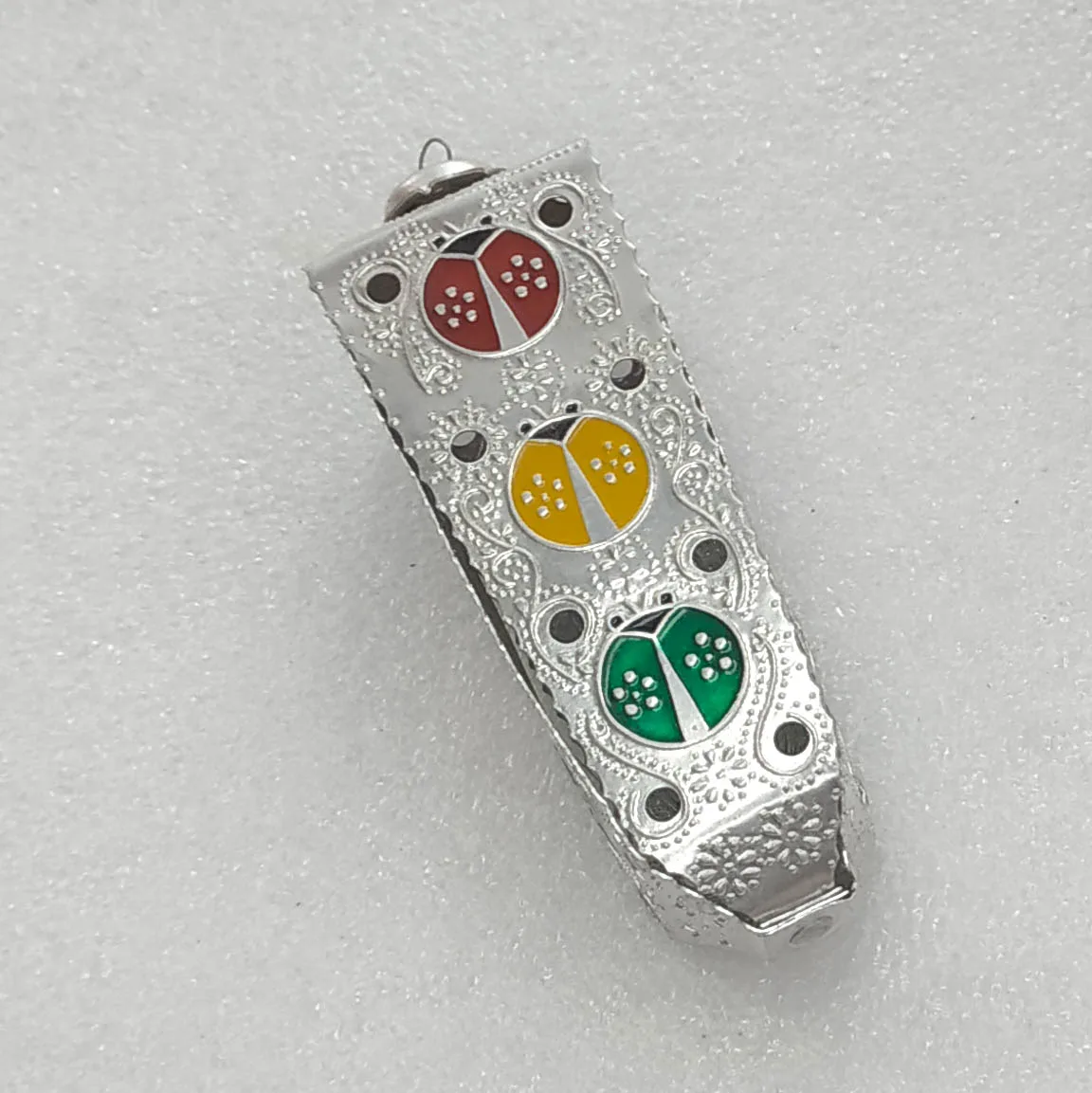 Vintage Christmas Aluminium Ornament USSR Antique Traffic Light