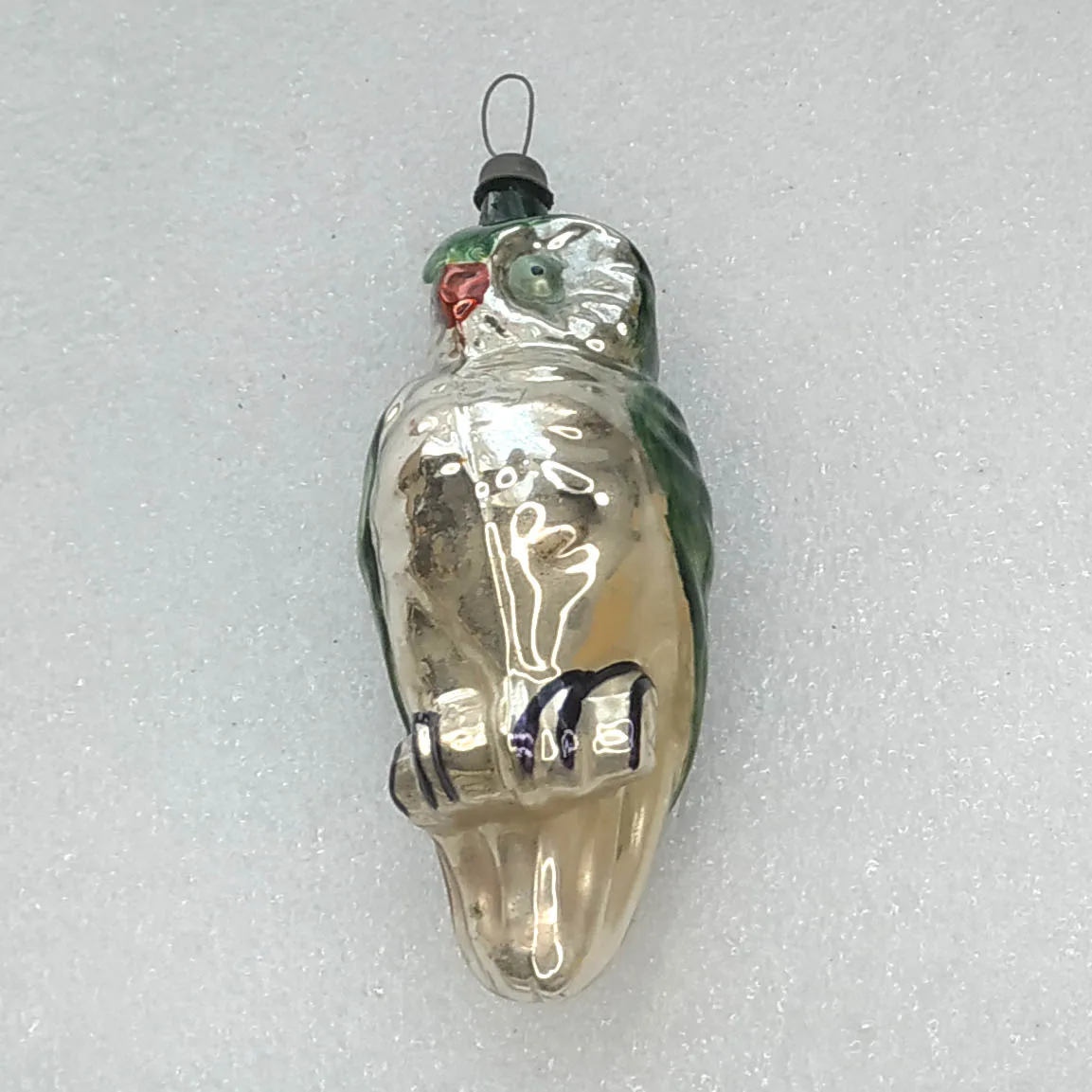 Vintage Christmas Mercury Glass Ornament USSR Antique Wise Owl