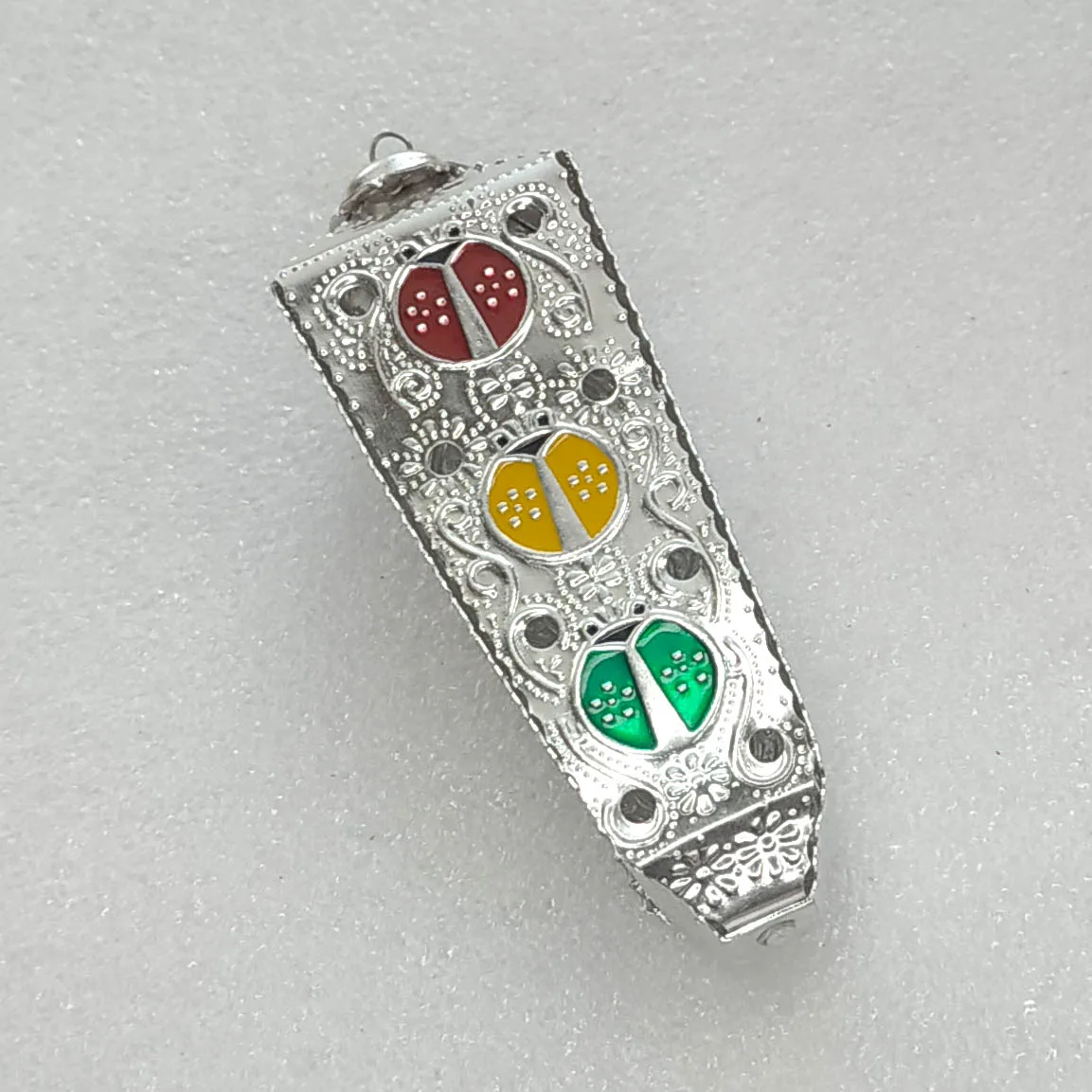 Vintage Christmas Aluminium Ornament USSR Antique Traffic Light