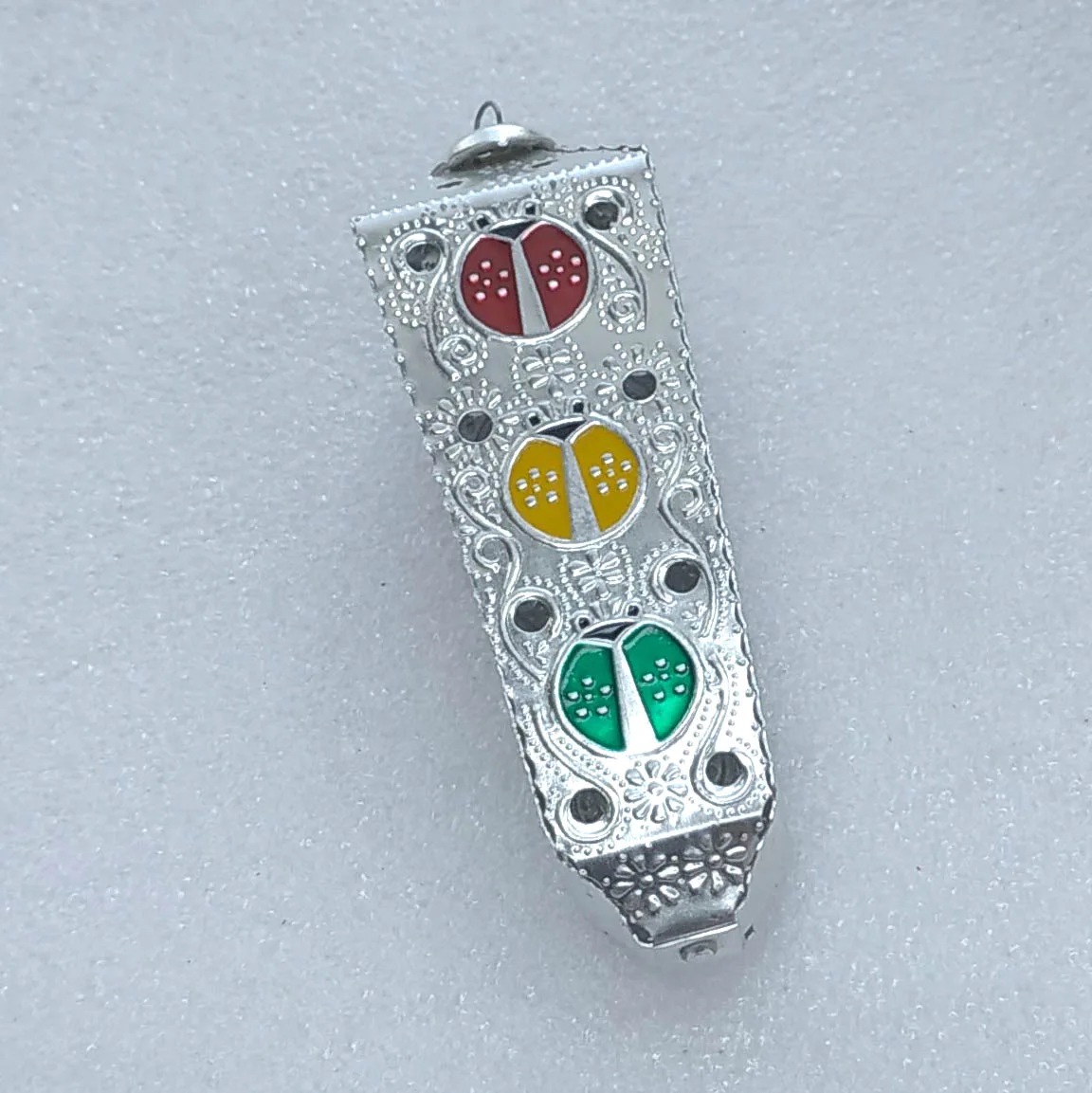 Vintage Christmas Aluminium Ornament USSR Antique Traffic Light