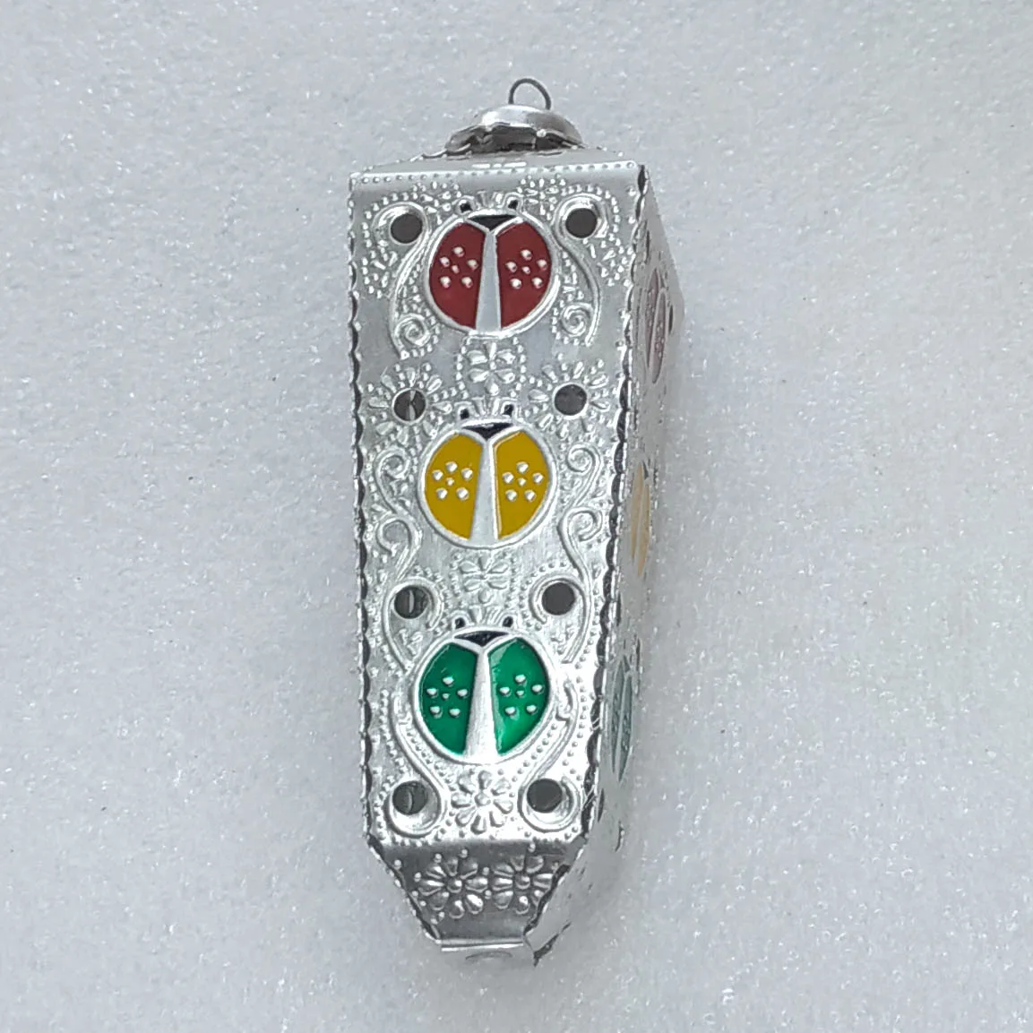 Vintage Christmas Aluminium Ornament USSR Antique Traffic Light